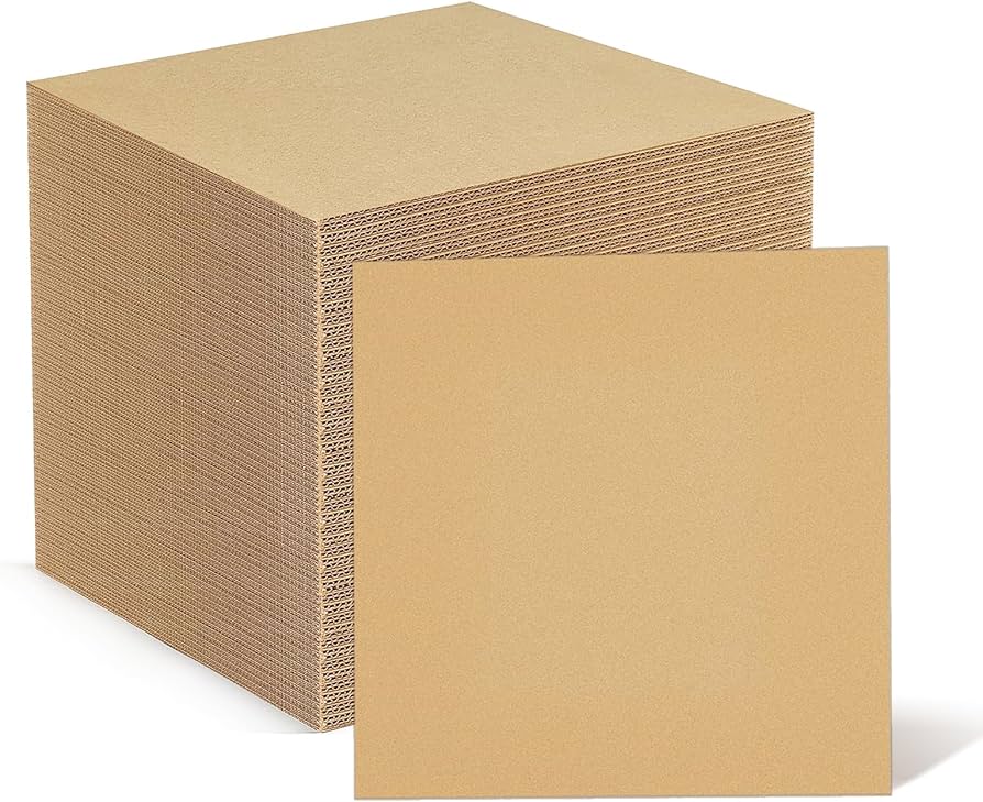 Neo Double Wall Corrugated Cardboard Pads 12x12 inch 50 Pack