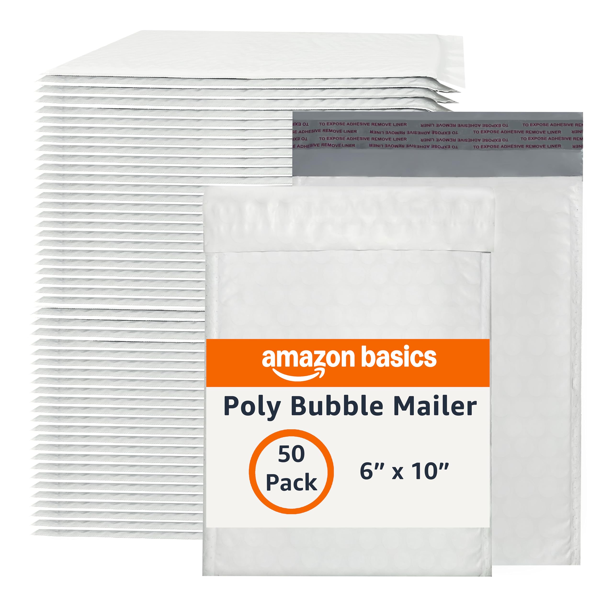 Amazon Basics Bubble Mailer, 6.5 x 10 Inches, 100 Count, White